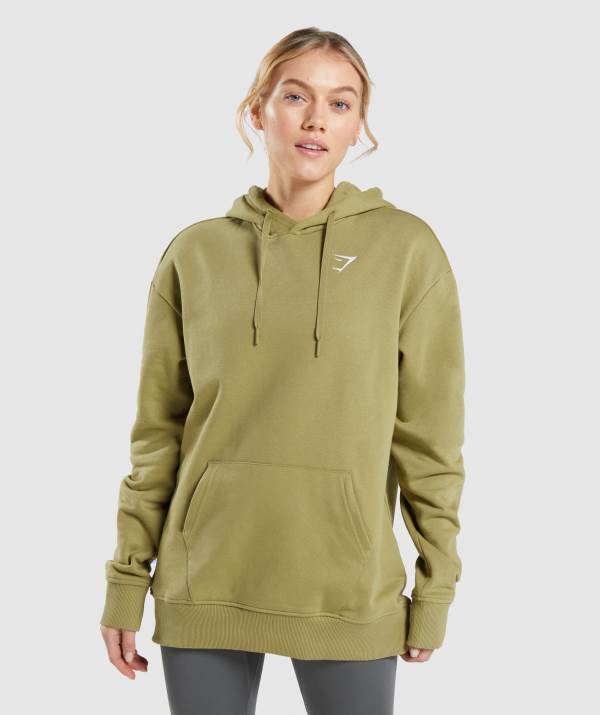 Damske Mikiny S Kapucňou Gymshark Training Oversized Zelene | NI1032469